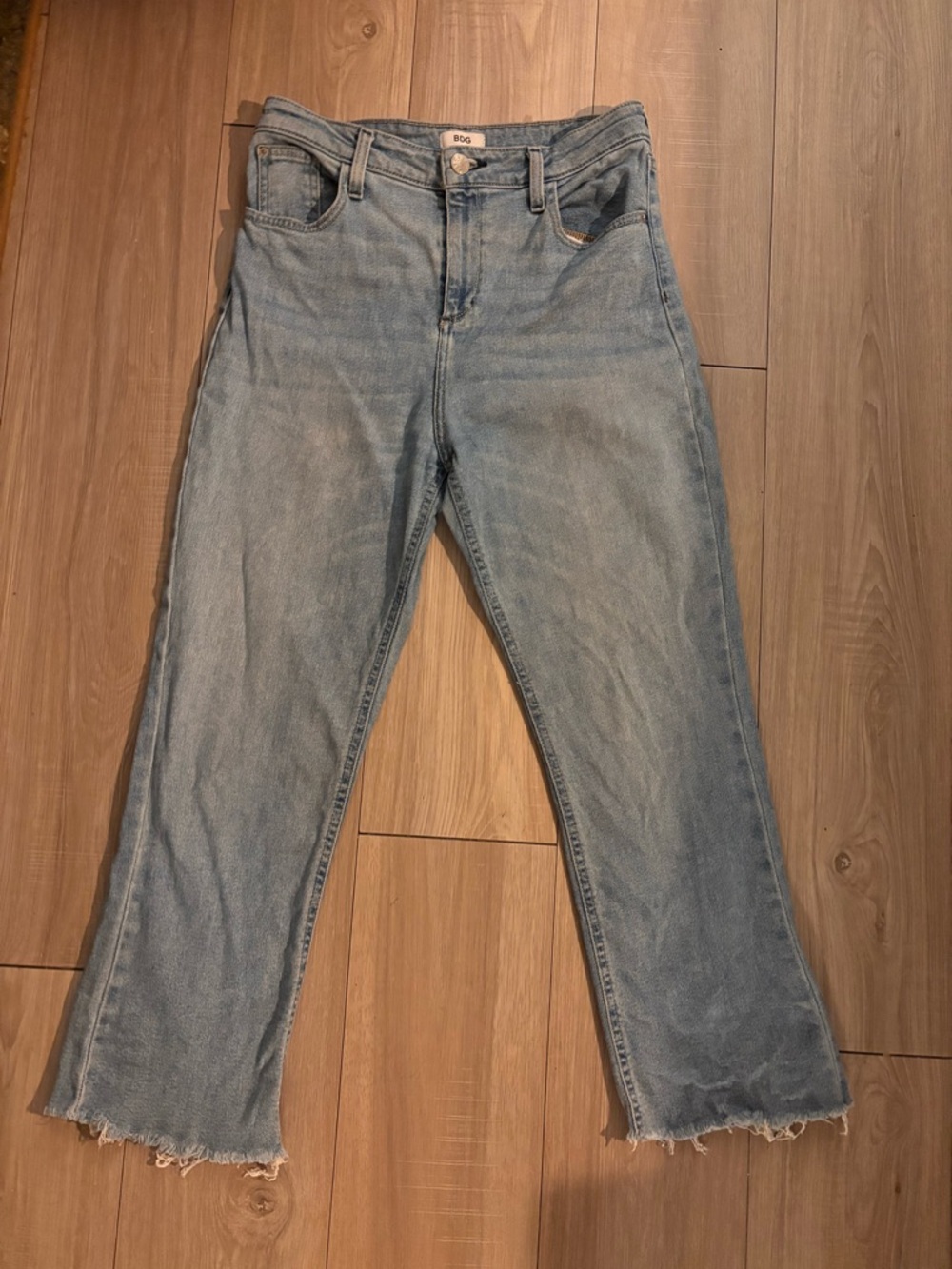 BDG Light Wash High-Rise Cropped Straight Jeans